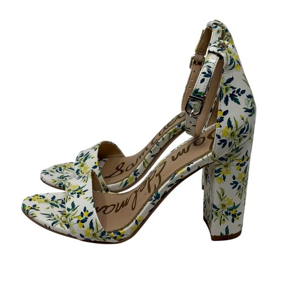 Sam Edelman Yaro Floral Block Heel Sandals Women’s 6.5 Ankle Strap Heels - Picture 4 of 11